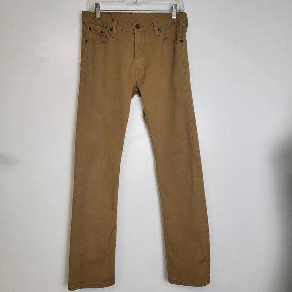 Levi's Mens 513 Gold Mid-Rise Slim Straight Leg Workwear Casual Jeans 30x32 - Picture 1 of 16